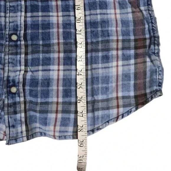 NWT Buffalo Plaid Check Blue Snap Button Dress Shirt Size Large - Picture 13 of 14